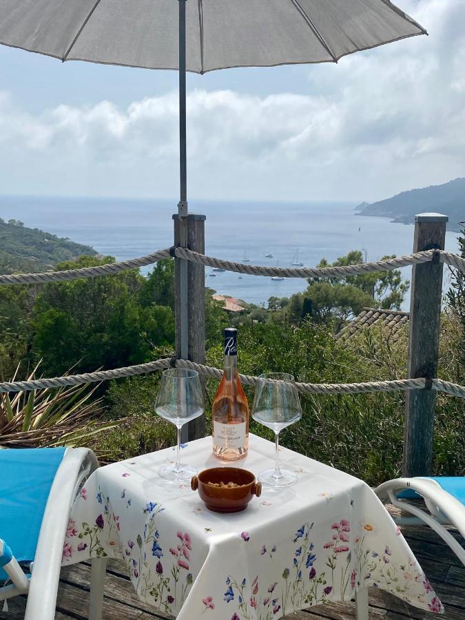 Appartamento Les Oreades, Studio Le Marin Avec Vue Mer Imprenable Île du Levant Esterno foto